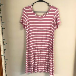 Pink and white striped dress